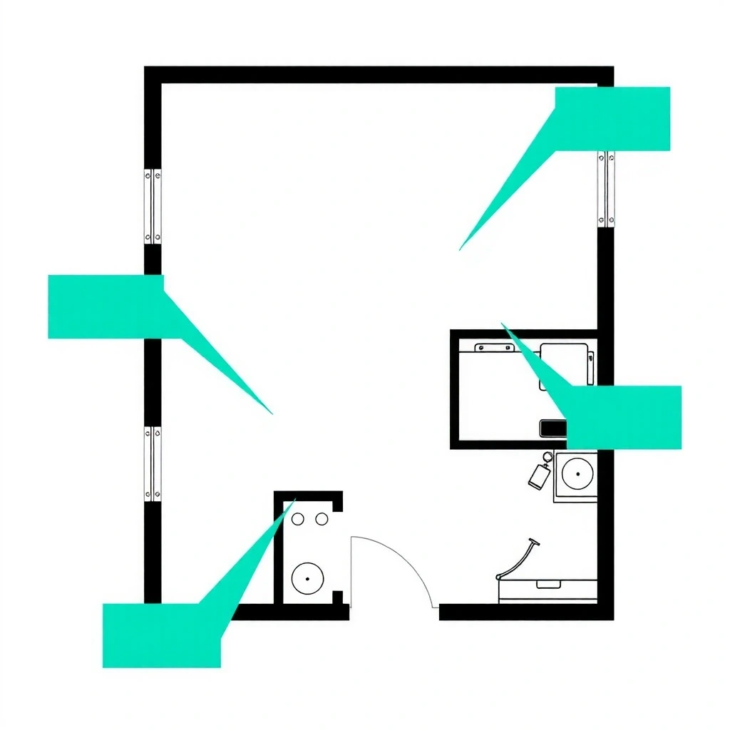 Stylized floor plan